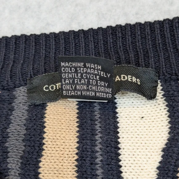 Vintage Cotton Traders Men’s 2XL 3D Knit Sweater Coogi Style Cosby Biggie VTG Crewneck